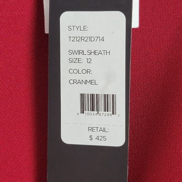 NWT Toccin NYC Cranberry Swirl Sheath, Sz 12 - Picture 4 of 7